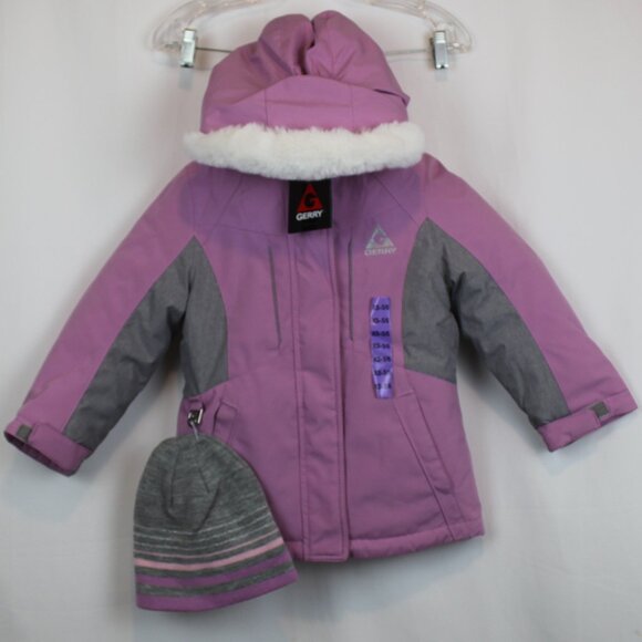 Gerry Girls Rouge Purple 3 in 1 Thick Puffy Jacket Set - Picture 7 of 16